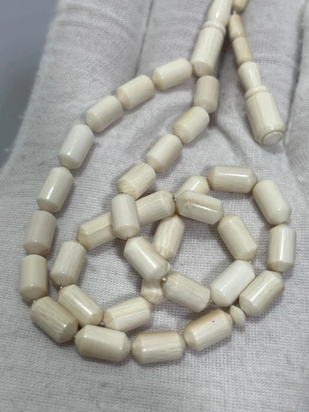 Kesme Fildişi Tesbih 12,09 Gram - Koleksiyonluk Fil Dişi Tespih - Resim 4