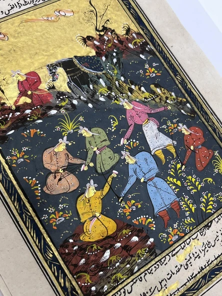 Kadim Ormana Gelen Elçiler Adlı El Yapımı Minyatür Resim 28x17 cm - Resim 3