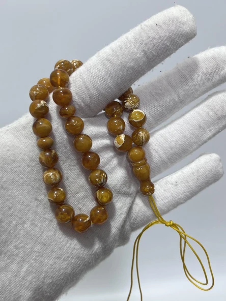 Doğal Kaya Damla Kehribar Tesbih 32lik 13,43 Gram ürün görseli