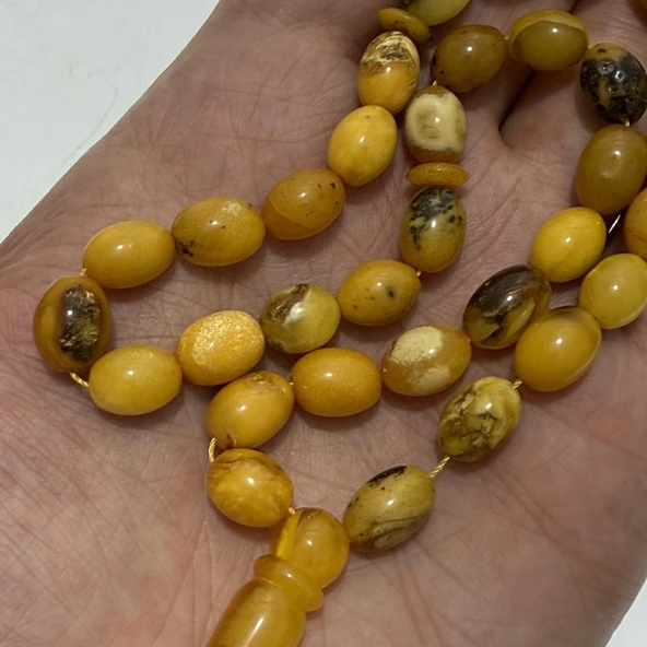 Doğal Kaya Damla Kehribar Tesbih 33lük 15,50 Gram - Resim 10