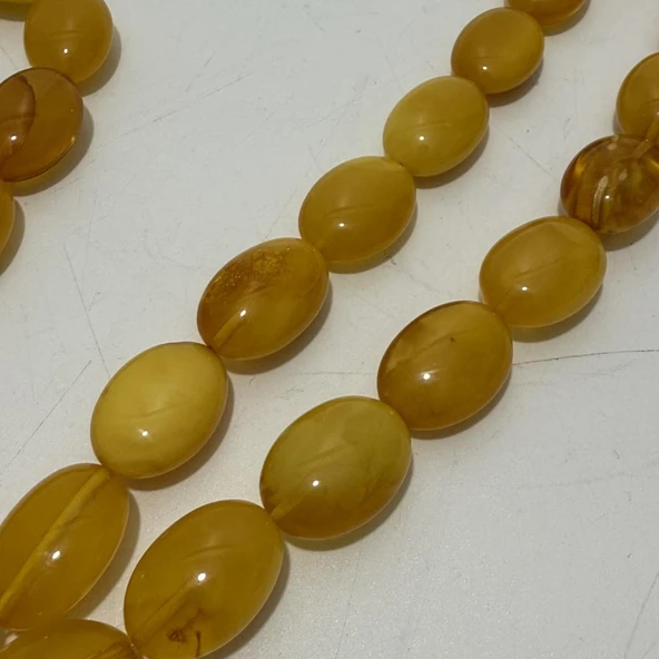 Doğal Kaya Damla Kehribar Tesbih 31lik 54,50 Gram - Resim 4