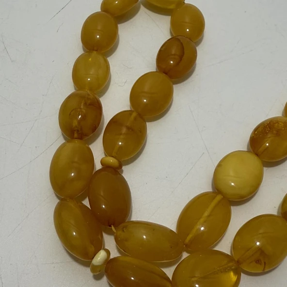 Doğal Kaya Damla Kehribar Tesbih 31lik 54,50 Gram - Resim 3