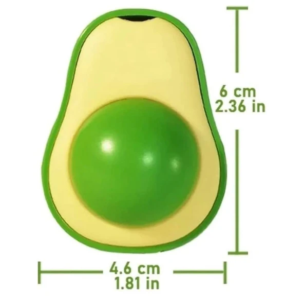 Avokado Şeklinde Catnipli Doğal Kedi Yalama Topu 6 Cm - Resim 3