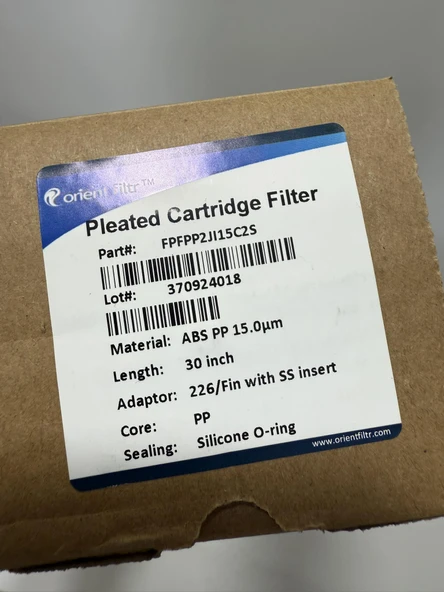 Orient Endüstriyel Katlanmış Kartuş Filtre 30inç 15 Mikron - Resim 2
