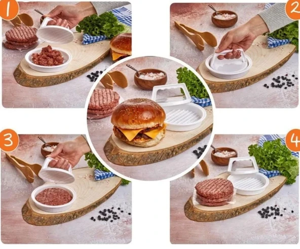 Plastik hamburger&köfte şekillendirici - Resim 4