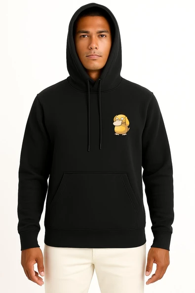 Kapüşonlu Pysduck Cep Baskılı Unisex Sweatshirt - Resim 9