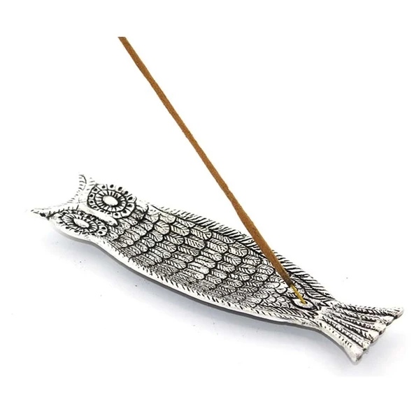 pilelistore Metal Kayık Baykuş Tasarımı Tütsülük - Resim 2