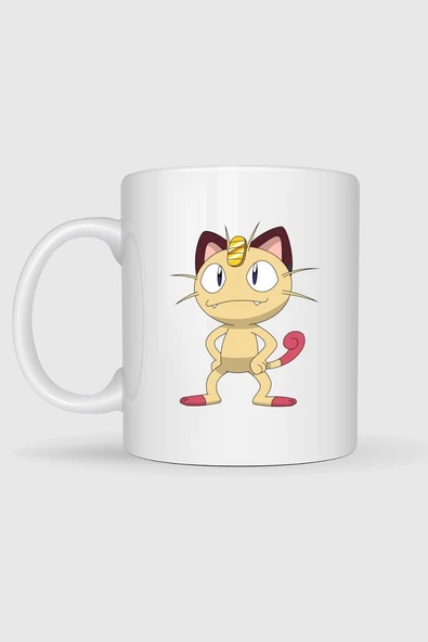 Meowth Baskılı Kupa Bardak - Resim 2