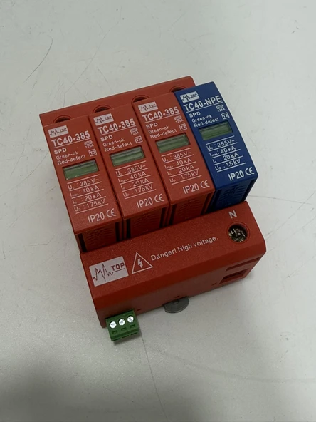 Spd Aşırı Gerilim Koruyucu Trifaze Parafudr 385V 40kA 4P - Resim 4