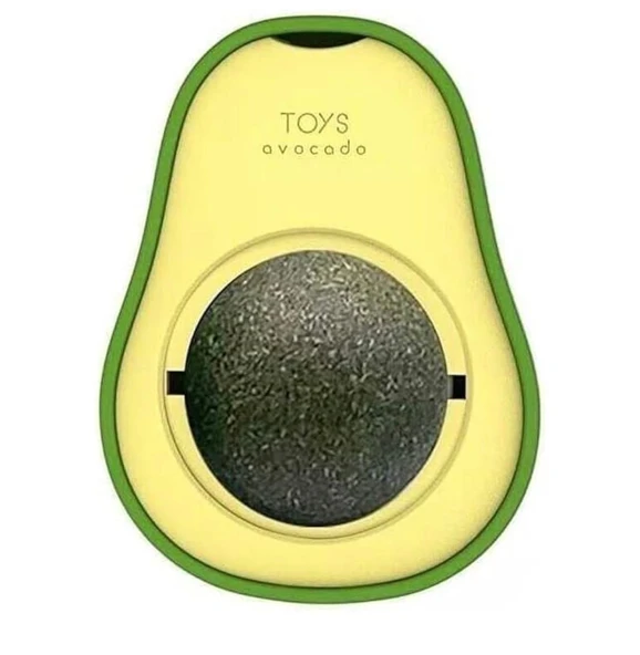 Avokado Şeklinde Catnipli Doğal Kedi Yalama Topu 6 Cm - Resim 4