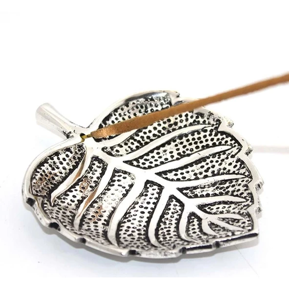 pilelistore Metal Yaprak Tasarımlı Tütsülük - Resim 2