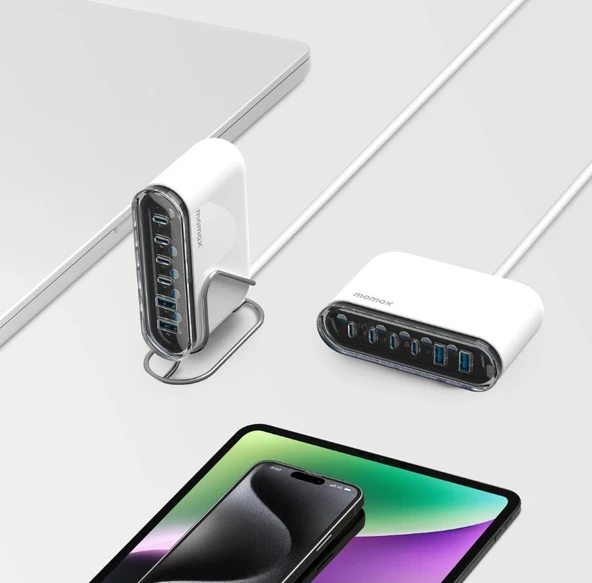 Momax 1-Charge Flow+ 6-Port GaN Çoklu Şarj Aleti 120W - Resim 3