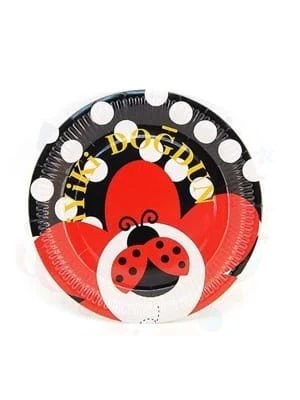 Nedi 23 Cm Karton Tabak 10 Lu Uğur Böceği İyiki Doğdun Tkt8201 ürün görseli 1