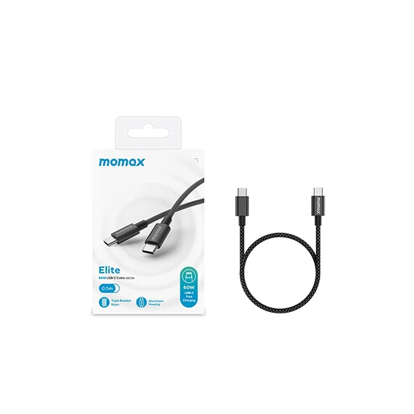 Momax Elite Link Type C - Type C Kablo 60W (0,5 Metre) - Resim 3
