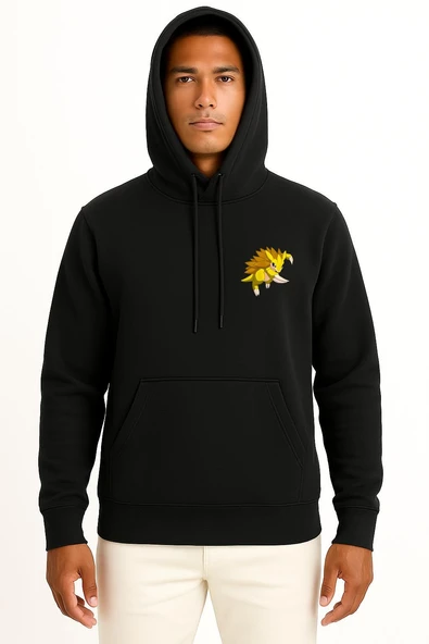Kapüşonlu Sandslash Cep Baskılı Unisex Sweatshirt - Resim 9
