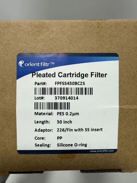 Orient Endüstriyel Katlanmış Kartuş Filtre 30inç 0,2Mikron - Resim 2