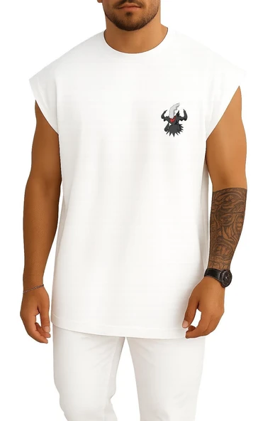 Oversize Darkrai Cep Baskılı Atlet - Resim 3