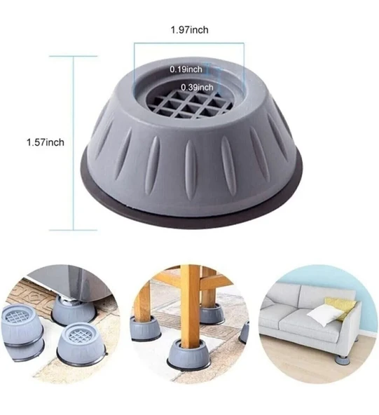 Çamaşır makinesi sabitleyici titreşim önleyici 4lü ayak - Resim 2