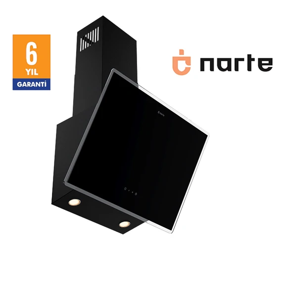 NARTE-H20160B 60CM SIYAHCAM EĞİMLİ DAVLUMBAZ - 6 YIL GARANTİLİ - Resim 2