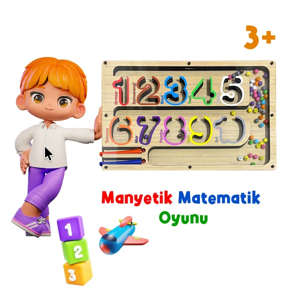 TİNEKE  Manyetik Eğitici Renkli Sayma ve Eşleştirme Labirenti Eğitim Oyuncağı - Ahşap Montessori Oyunu SAYI ürün görseli