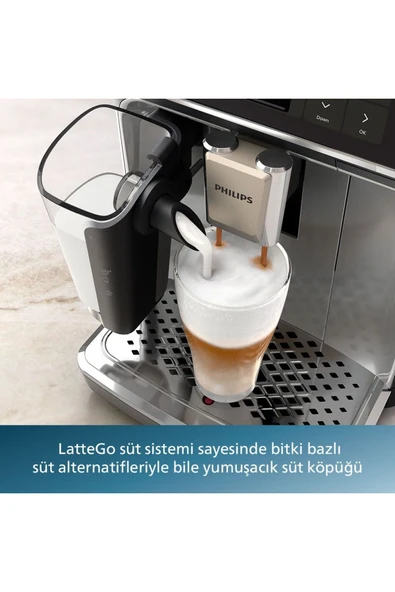 4400 Serisi LatteGo Tam Otomatik Espresso Makinesi, 12 Sıcak ve Soğuk İçecek, QuickStart, EP4446/70 - Resim 6