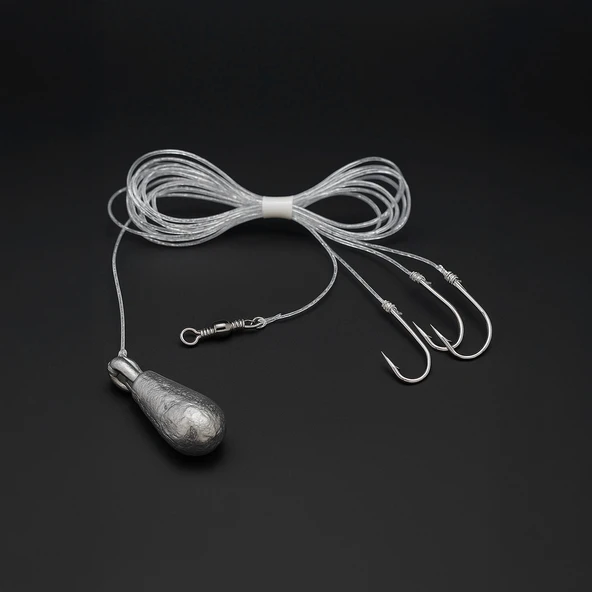 3 İğneli Kurşunlu Beden Takımı - Dip Beden Oltası - Fırdöndülü - 40 gr ürün görseli