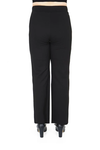 ZANESSI 7216 Kadın Büyük Beden Likralı Pantolon – Lastikli, Yüksek Toparlayıcı Bel, Uzun Fermuar Detaylı, Beyaz Şeritli - Resim 7