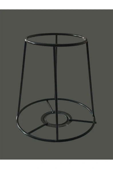 Konik Mini Abajur Teli ve Aplik Teli, İskeleti Siyah Statik Boyalı E27 (15 Cm) - Resim 3