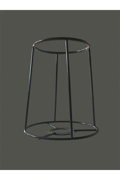 Konik Mini Abajur Teli ve Aplik Teli, İskeleti Siyah Statik Boyalı E27 (15 Cm) - Resim 2