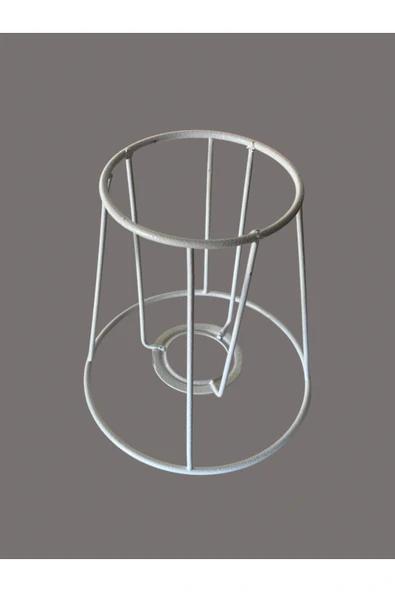 Konik Mini Abajur Teli ve Aplik Teli, İskeleti Beyaz Statik Boyalı E27 (15 Cm) - Resim 4