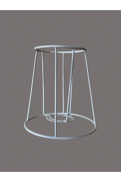 Konik Mini Abajur Teli ve Aplik Teli, İskeleti Beyaz Statik Boyalı E27 (15 Cm) - Resim 2