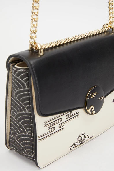 Siyah Kabartma Desen Omuz Çantası-930250 - Resim 4