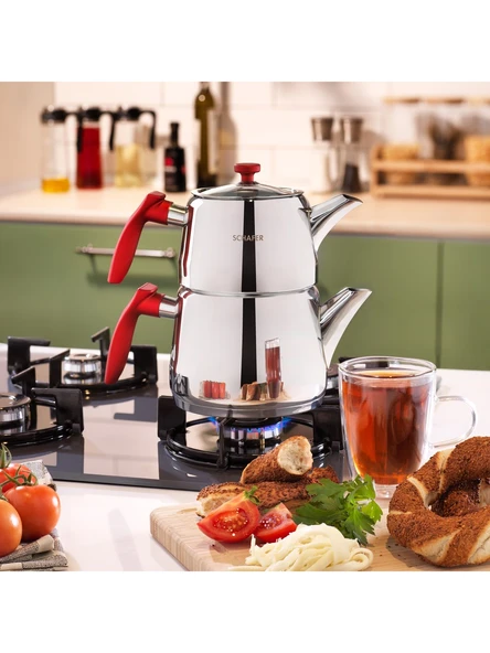 Schafer Rot Orta Boy Çaydanlık Takımı 3 Prç. Kırmızı ürün görseli