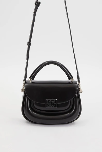 Siyah Kalp Akseuarlı El Çantası-930236 - Resim 3