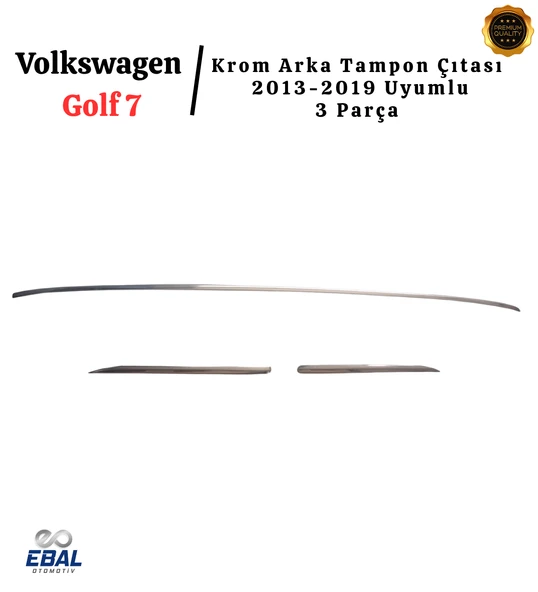 Vw Golf 7 Uyumlu Krom Arka Tampon Çıtası 3 Parça 2013-2019 P.çelik - Resim 3