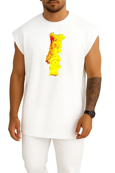 Oversize Portekiz İber Yarımadası Göğüs Baskılı Atlet ürün görseli