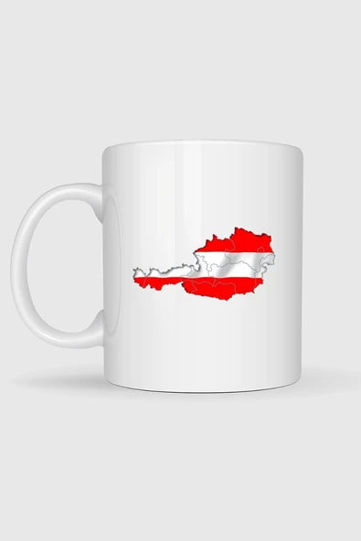 Avusturya Haritası Baskılı Kupa Bardak - Resim 2