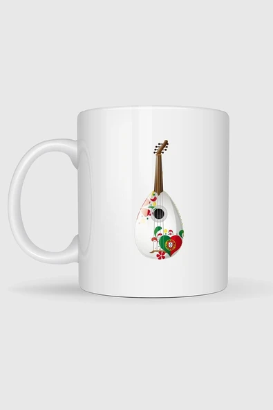 Portekiz Ukulele Gitar Baskılı Kupa Bardak - Resim 2