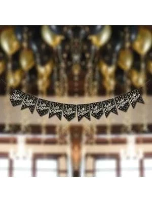 Nedi Oynar Yazı Kırlangıç 'iyiki Doğdun' Yıldızlı Siyah 45651 ürün görseli 1