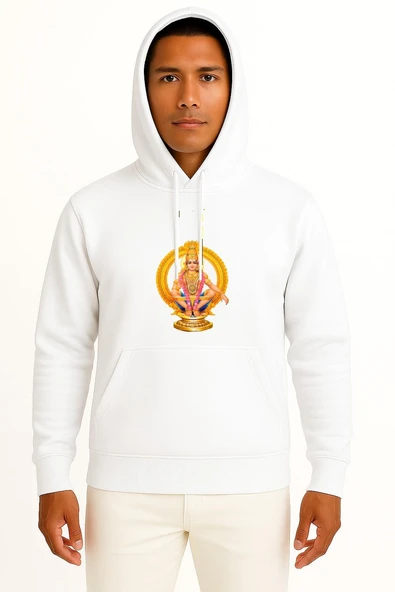 Kapüşonlu Lord Krishna Göğüs Baskılı Unisex Sweatshirt ürün görseli
