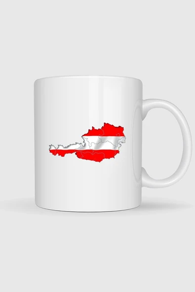 Avusturya Haritası Baskılı Kupa Bardak ürün görseli