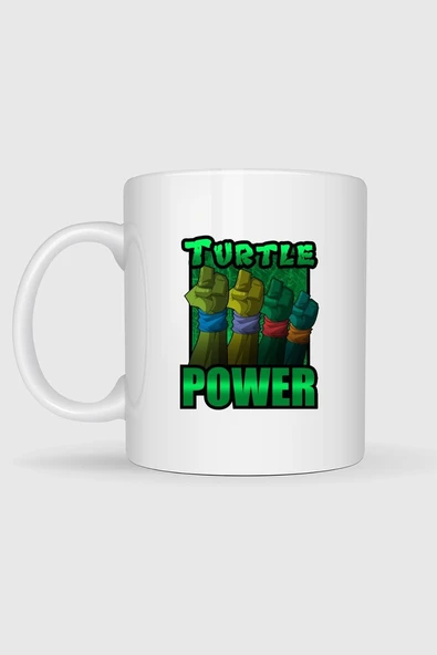 Ninja Kaplumbağalar Kaplumbağa Gücü Baskılı Kupa Bardak - Resim 2