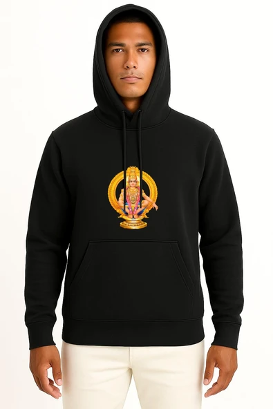 Kapüşonlu Lord Krishna Göğüs Baskılı Unisex Sweatshirt - Resim 11