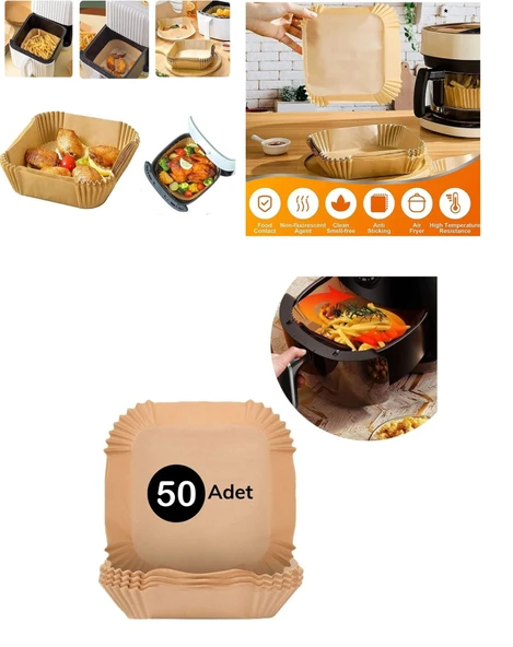 Airfreyer Fritöz Kağıdı Kare XL / XXL 50li - Resim 2