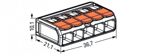 Wago 221-615 5li Yaylı Tırnaklı Klemens 6mm  (1 Adet) - 2
