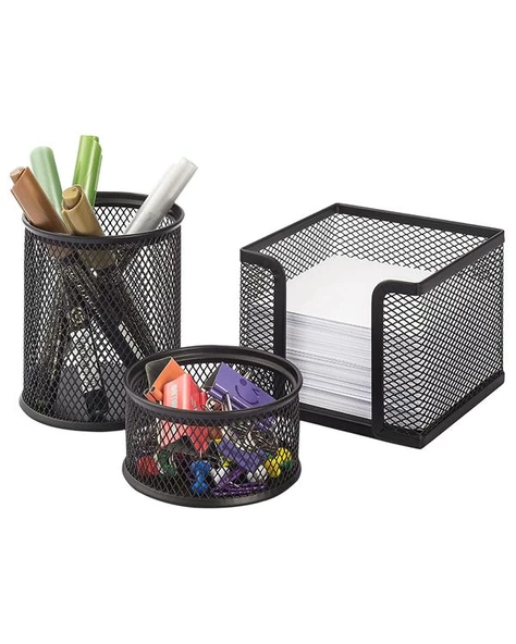 Kraf Perfore 3lü Ofis Seti Siyah 470G - 3