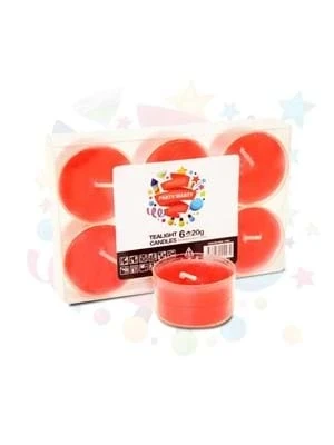 Nedi 20 Gr Tea-lıght Kokulu Mum 6"lı Kırmızı 11297 ürün görseli 1