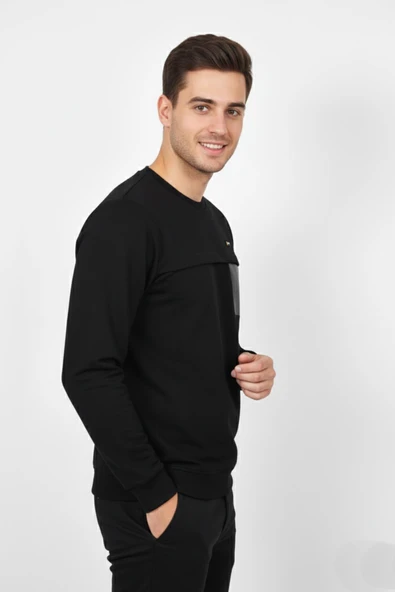 Erkek Mevsimlik Sıfır Yaka Sweatshirt BGL-ST04864 - Resim 6