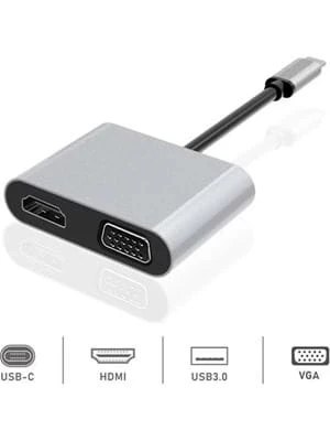 Dexım Dhu0004 Premıum 4 In 1 Usb-c Hdmı Vga Hub ürün görseli 1