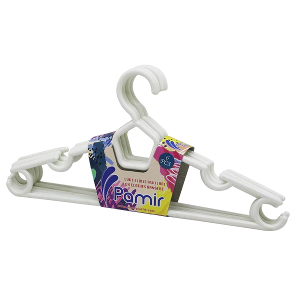 6 PARÇA  PLASTİK KARİZMA ELBİSE ASKI (5358) ürün görseli 1